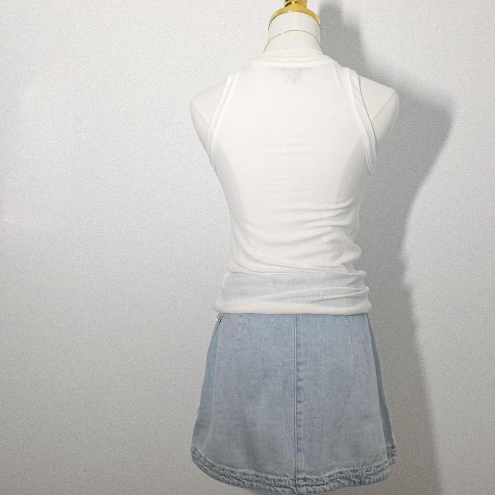 AllSaints Womens White Ribbed Tank Top Sleeveless Crew Neck XS AS424091W - Picture 3 of 8